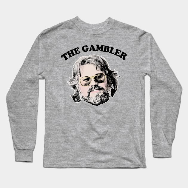 Vintage Style Kenny Rogers Retro Fan Design Long Sleeve T-Shirt by CultOfRomance